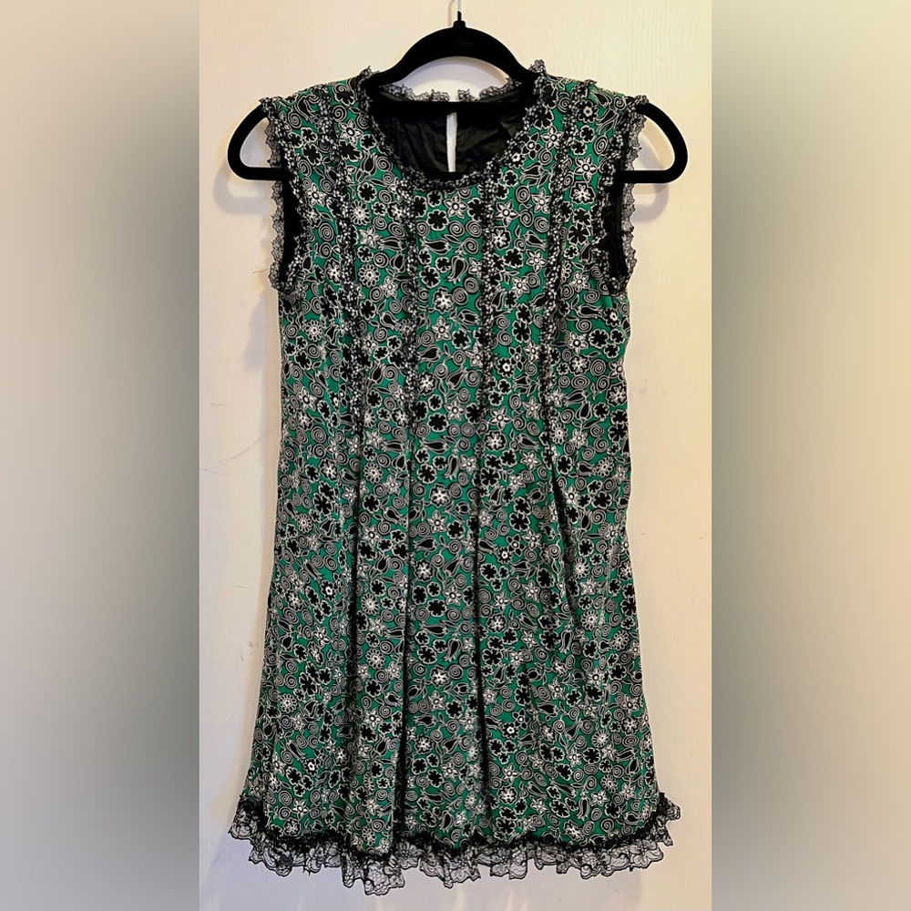 Vintage Anna Sui lined lace bottom dress